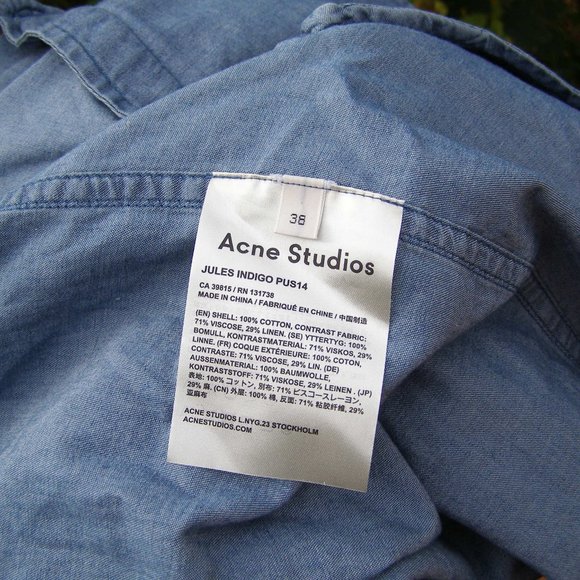 Size M/L ACNE Studios Double breasted Denim Trench coat - Picture 13 of 13